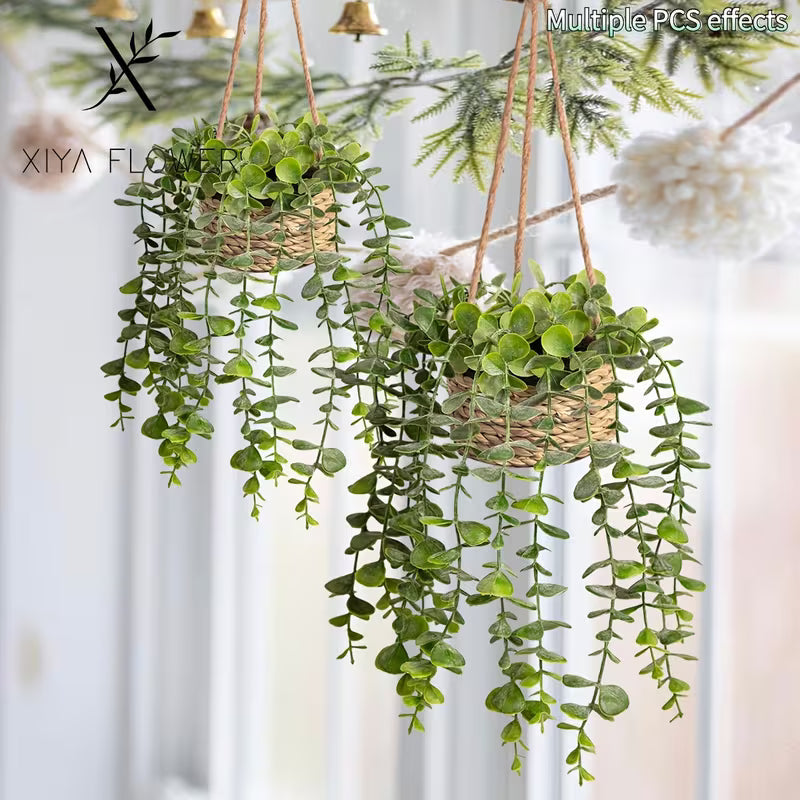 1pc Artificial Eucalyptus Leaf Hanging Branch Hanging Grass Pier, Simulation Eucalyptus Leaf