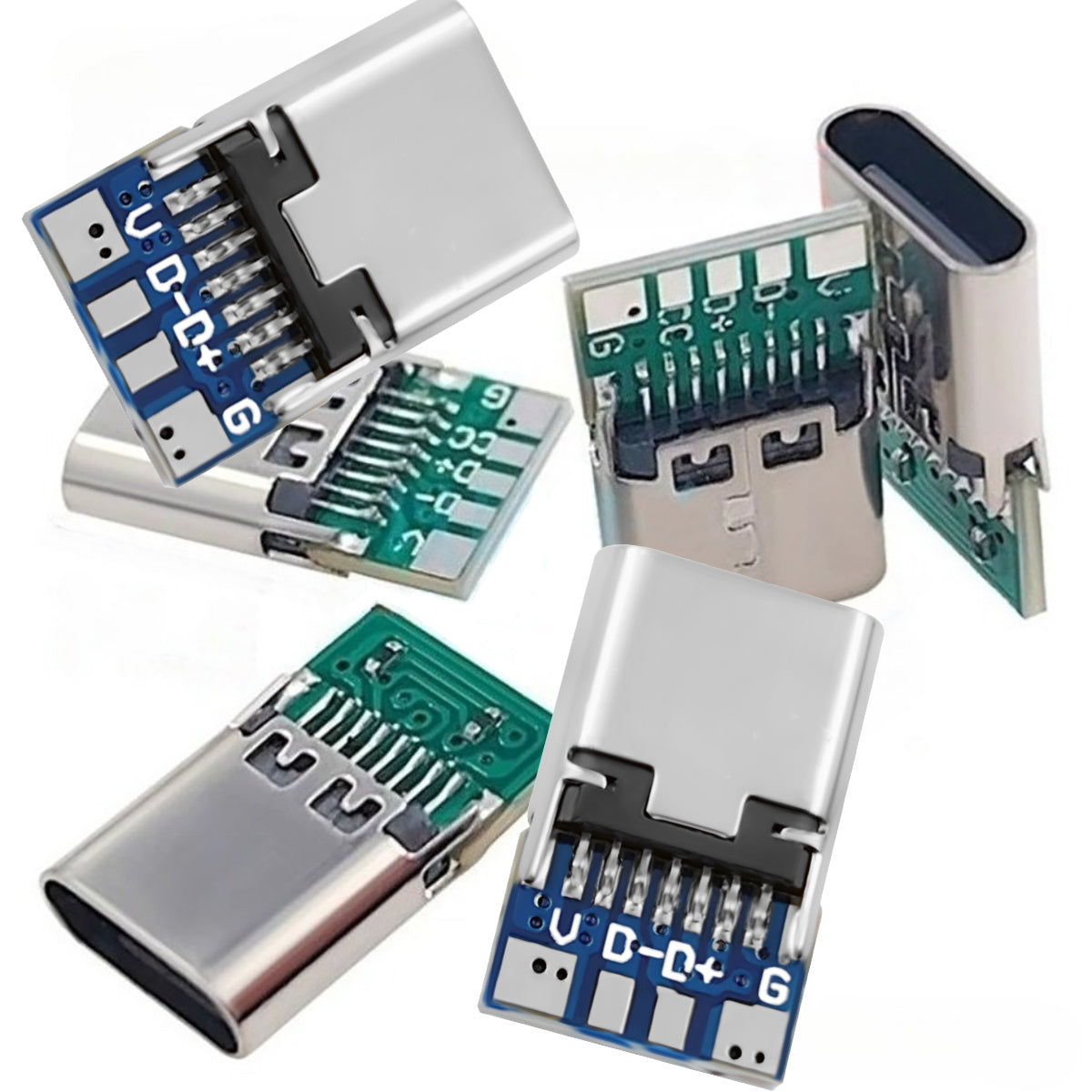 4-8pcs USB Type C Connector Port 14-16 Pin Female Header Set