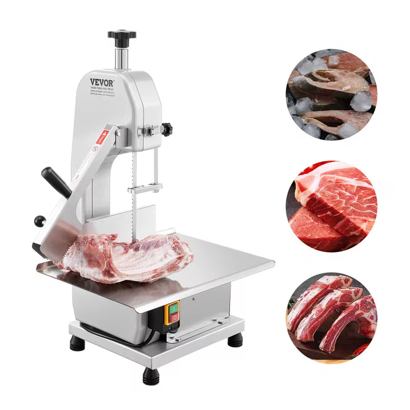 VEVOR 650W/1800W Commercial Electric Meat Bandsaw Stainless Steel Bone Sawing Machine