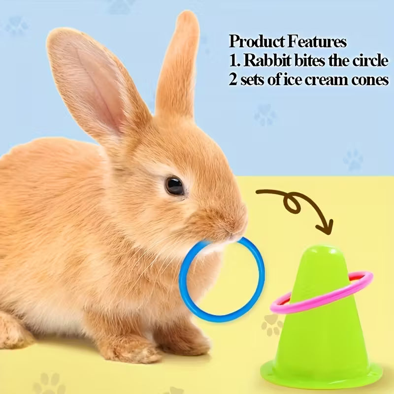 Rabbit Has Anti-Boredom Toys, Teeth-Chewing Toys, Ring-Tossing Game Set, Random Color