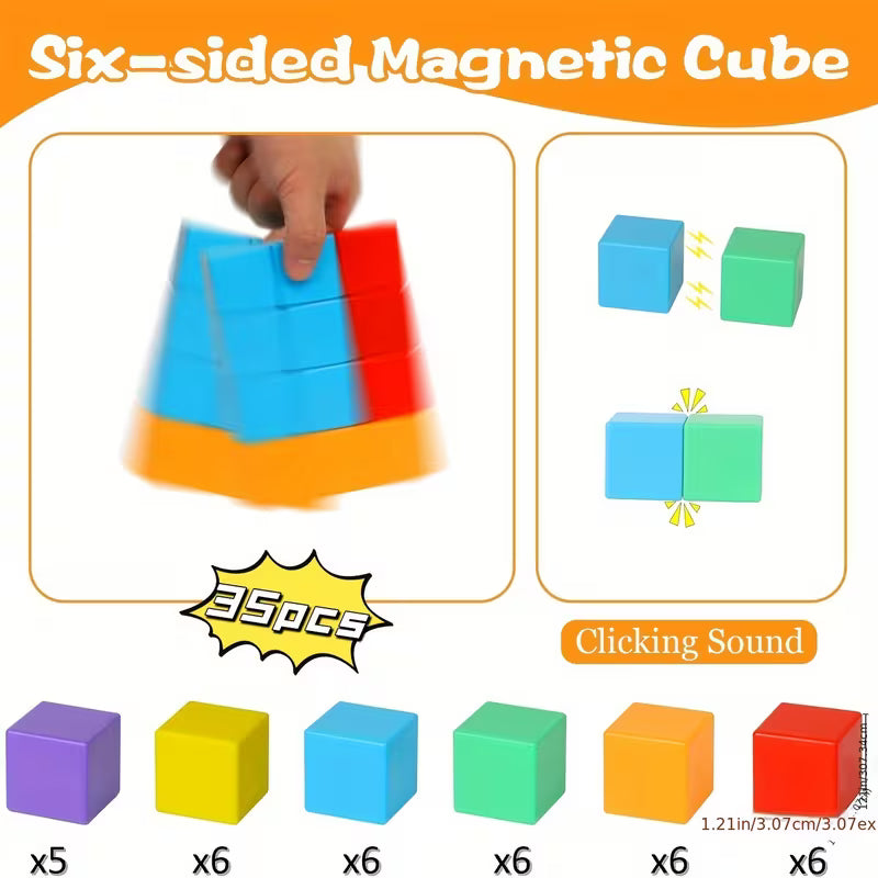 35-Piece Magnetic Building Blocks