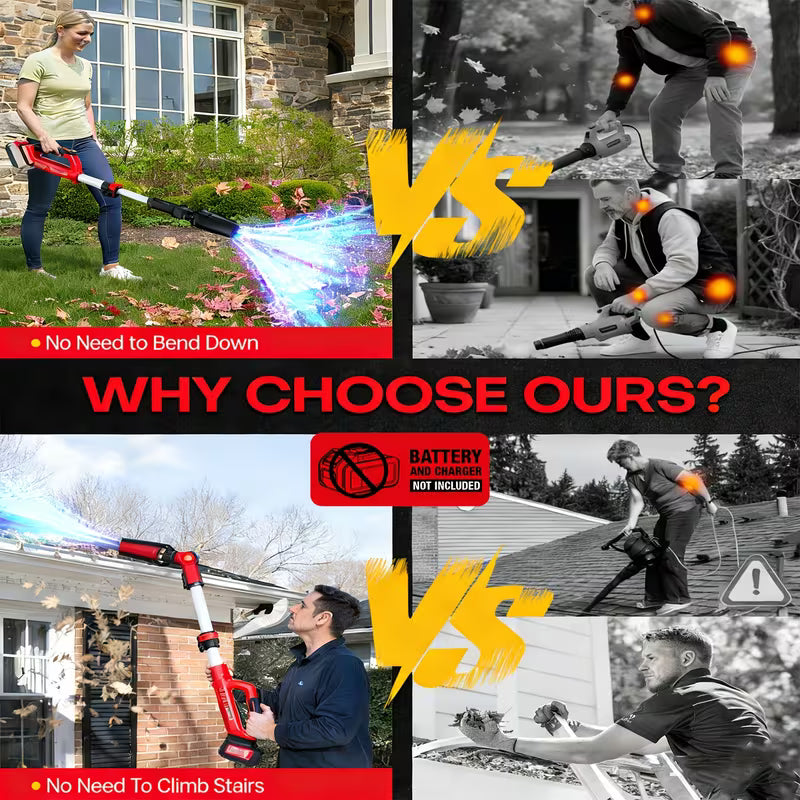 Cordless Brushless Electric Leaf Blower for Red 18V Battery System