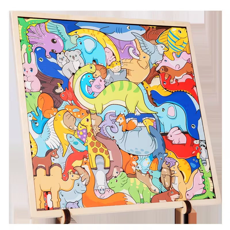 Puzzle New Crazy Animal Dinosaur Jigsaw Wooden 3D Puzzle Brain