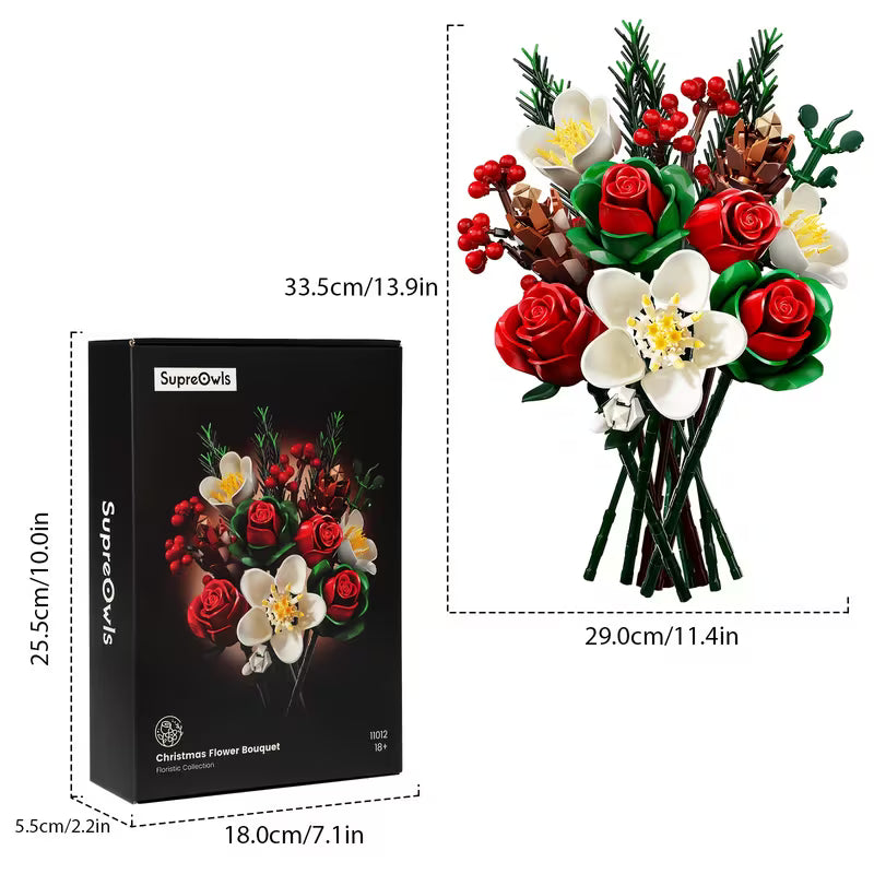Rose and Lily Artificial Flower Decoration DIY Building Block Bouquet