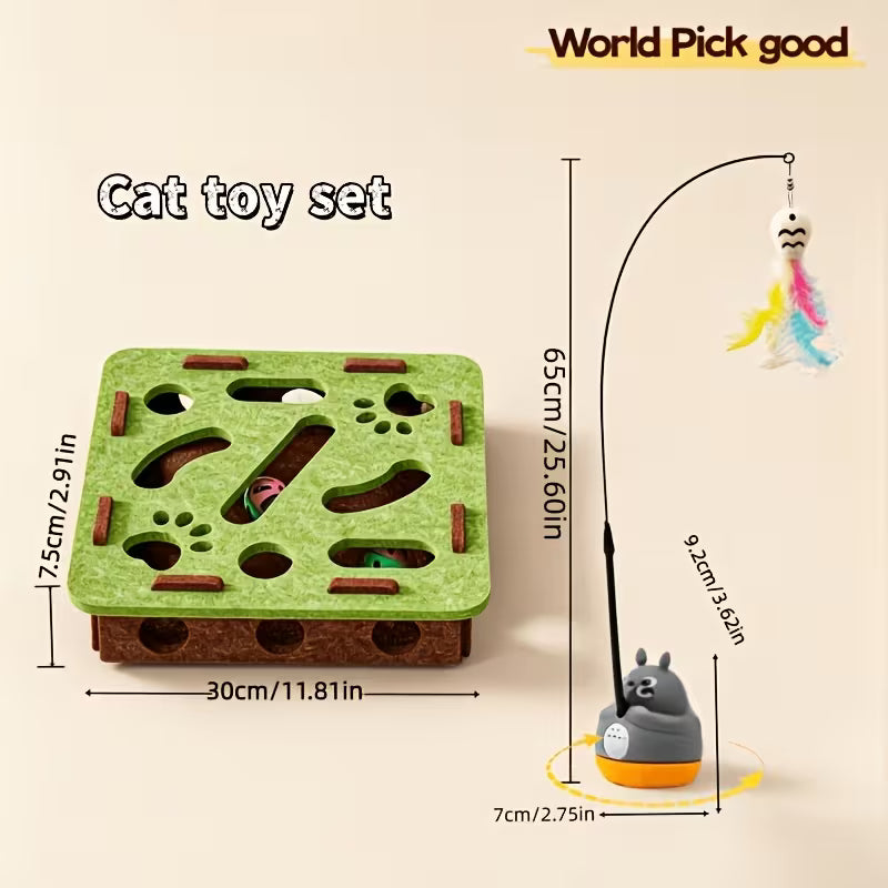 Cat Puzzle Maze Hole Toy Set, Random Color