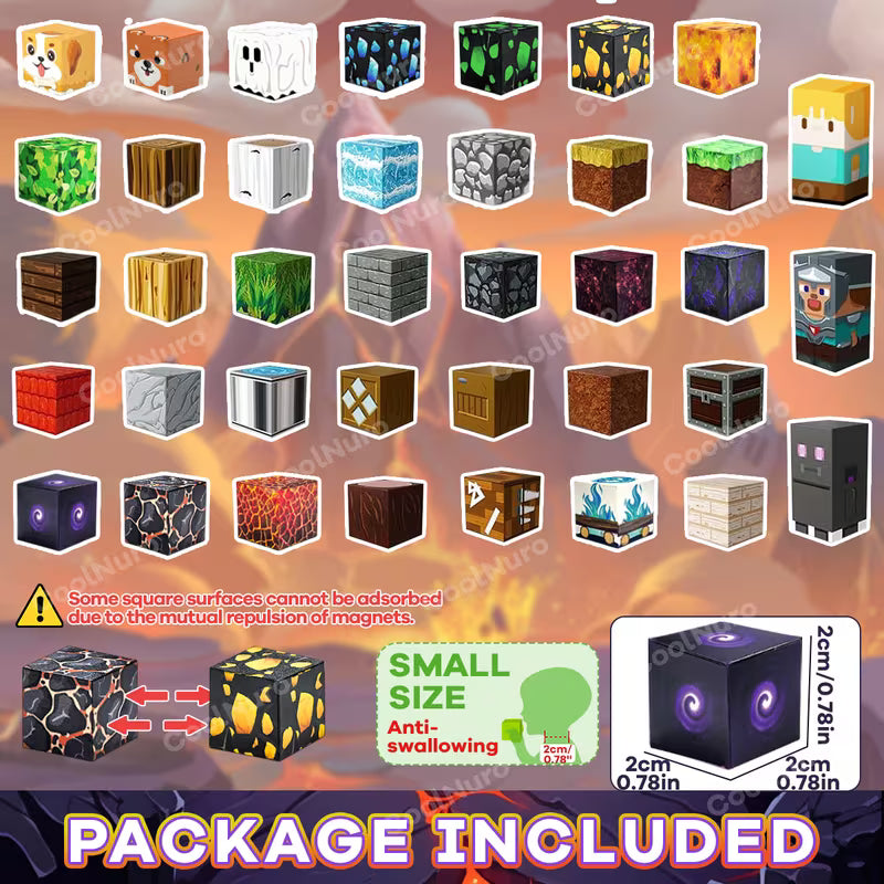 Lava Adventure Themed Magnetic Building Blocks Set