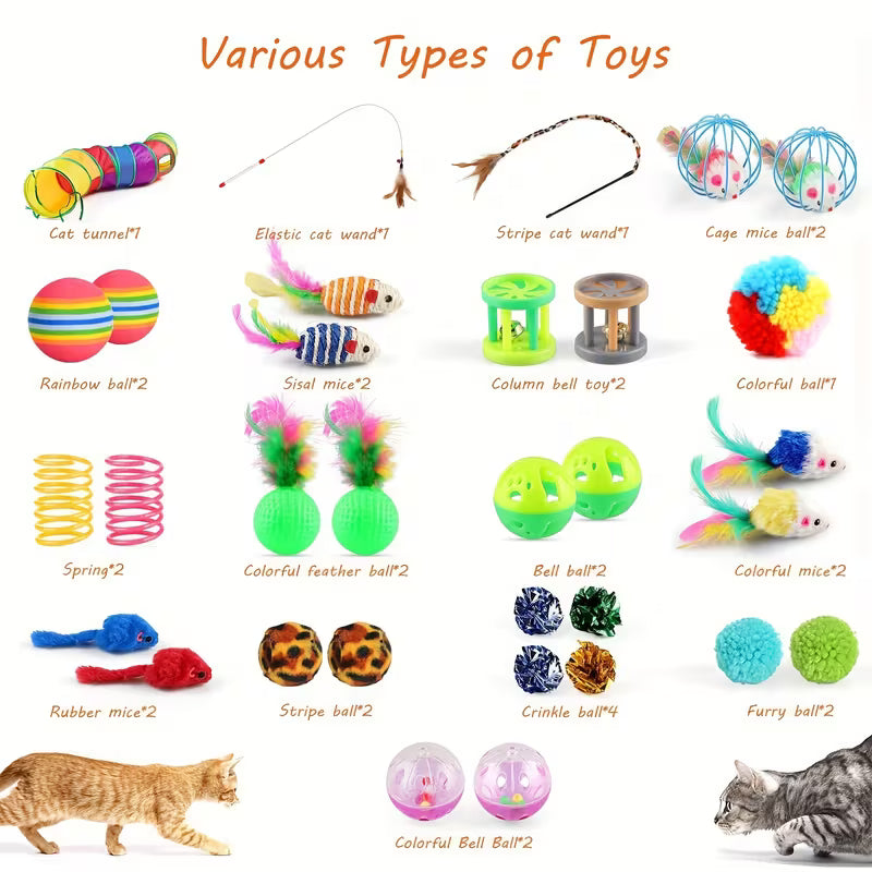 Cat Toys Set, 32pcs/set Kitten Toys Assortments