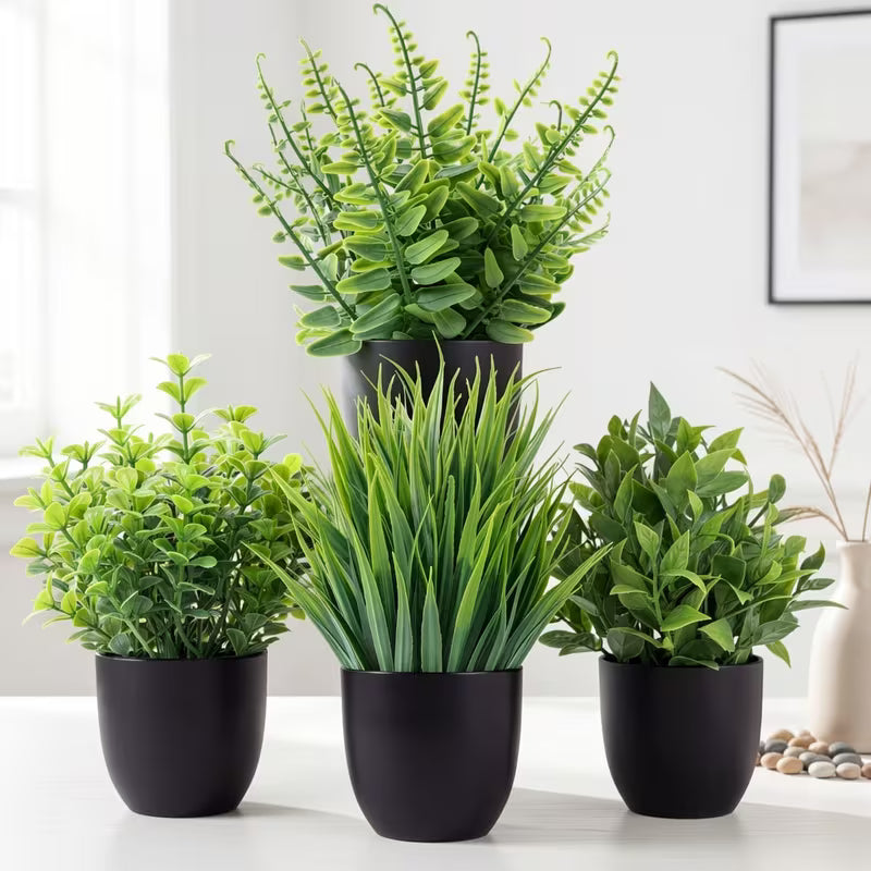 Simulated Plants 4 Pack Artificial Plants Small Artificial Plants Black Bathroom Accessories Used