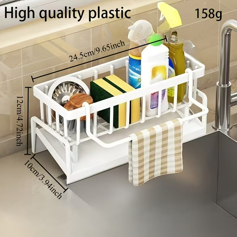 1Set Multifunctional PP Material Dish Cloth And Sponge Holder - Space-Saving, Durable
