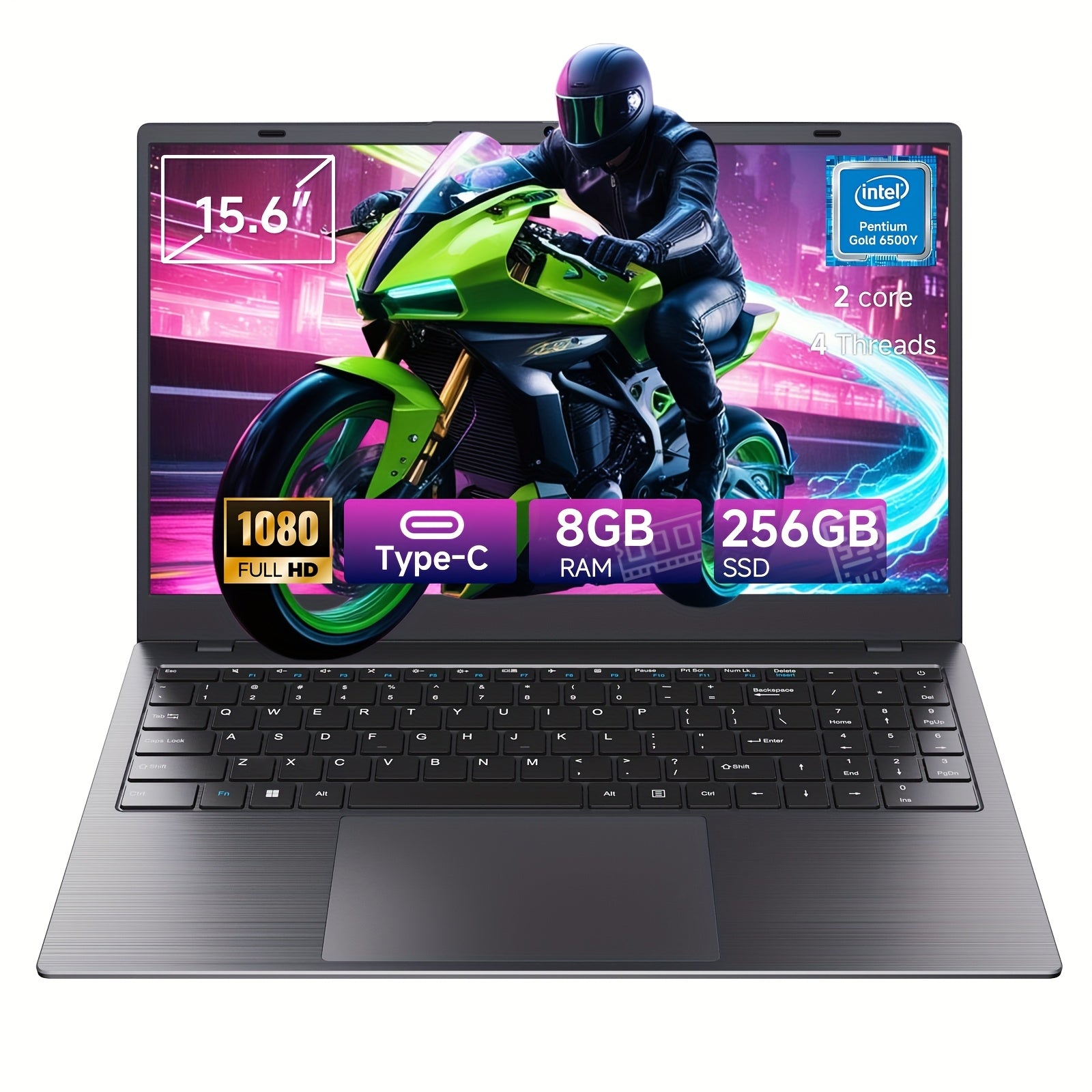 TRHRO New Laptop 6500Y (Beating N5095, Up to 3.4Ghz), 8GB
