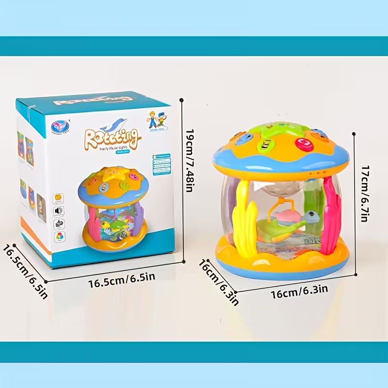 Kids Ocean Rotating Light Up Musical Hand Drum Toy