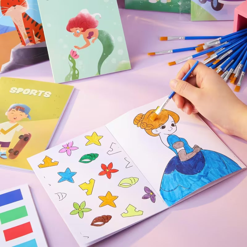 24-Set Water Coloring Books with Pens for Kids