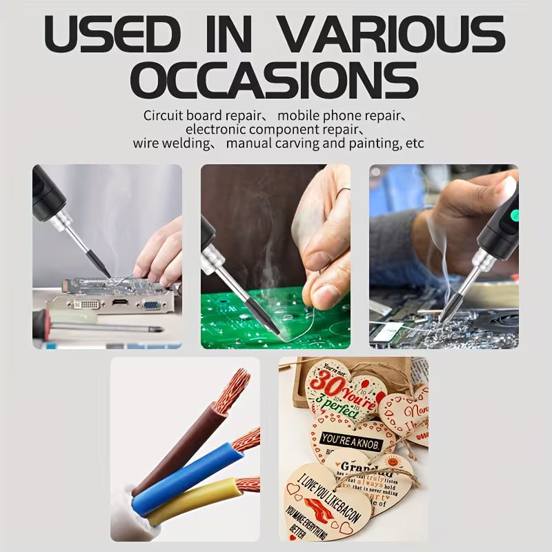 Cordless Soldering Kit, Smart LED Display Soldering Pen Kit