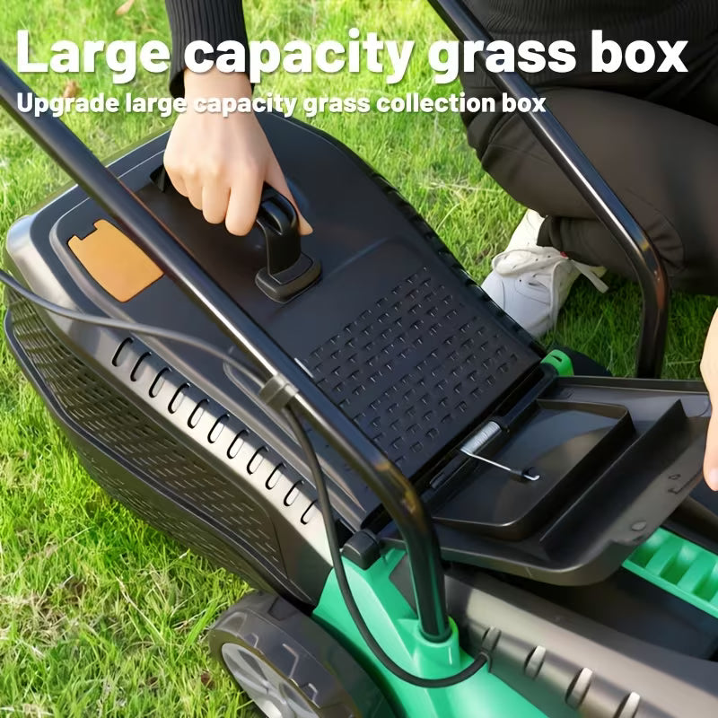 1600W Corded Electric Lawn Mower, 3-Speed Height Adjustment 7.93gal Grass Box