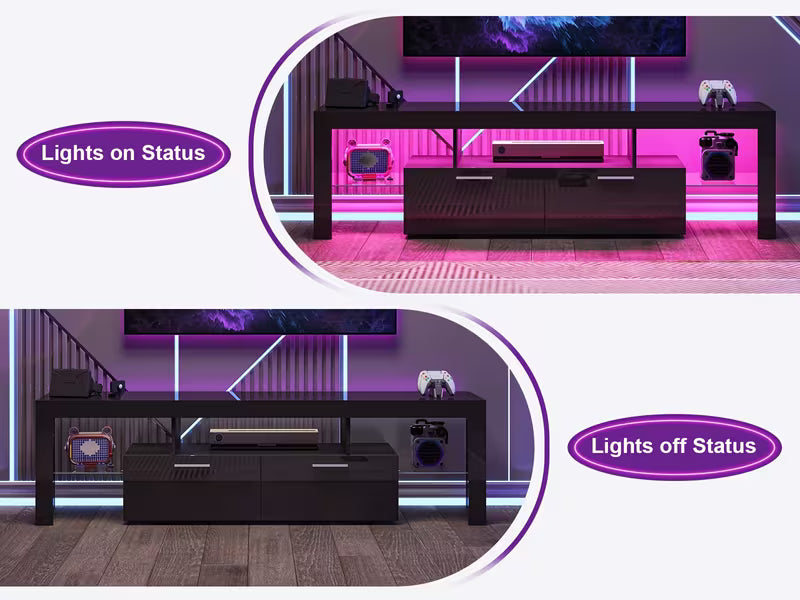 71" High Gloss LED TV Stand for 55/65/75/80 Inch TVs