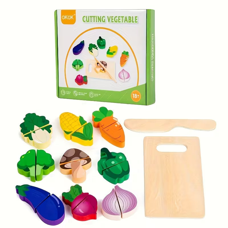 Colorful Wooden Play Food Set