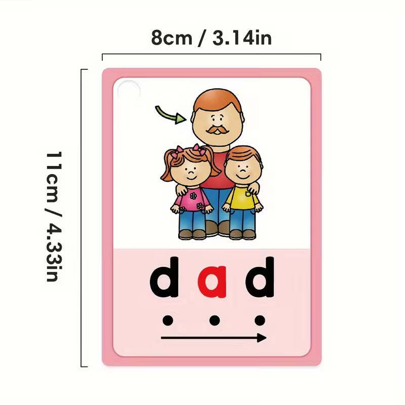 130 CVC Phonics Flashcards for Children in Kindergarten and Preschool