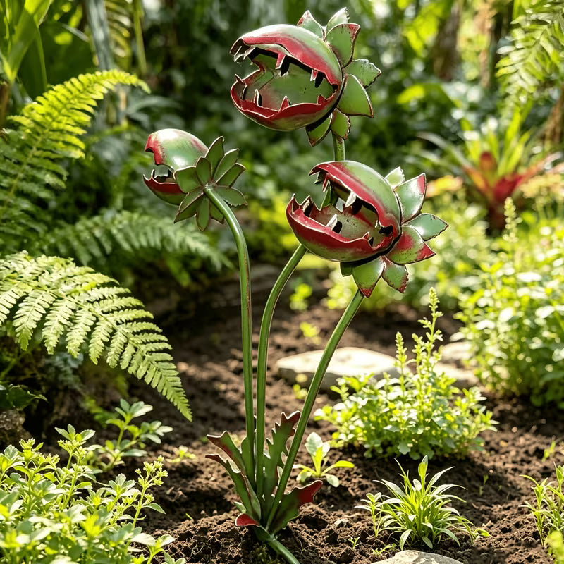 25In Detachable Venus Flytrap Iron Garden Plug for Garden Pots Halloween Decor