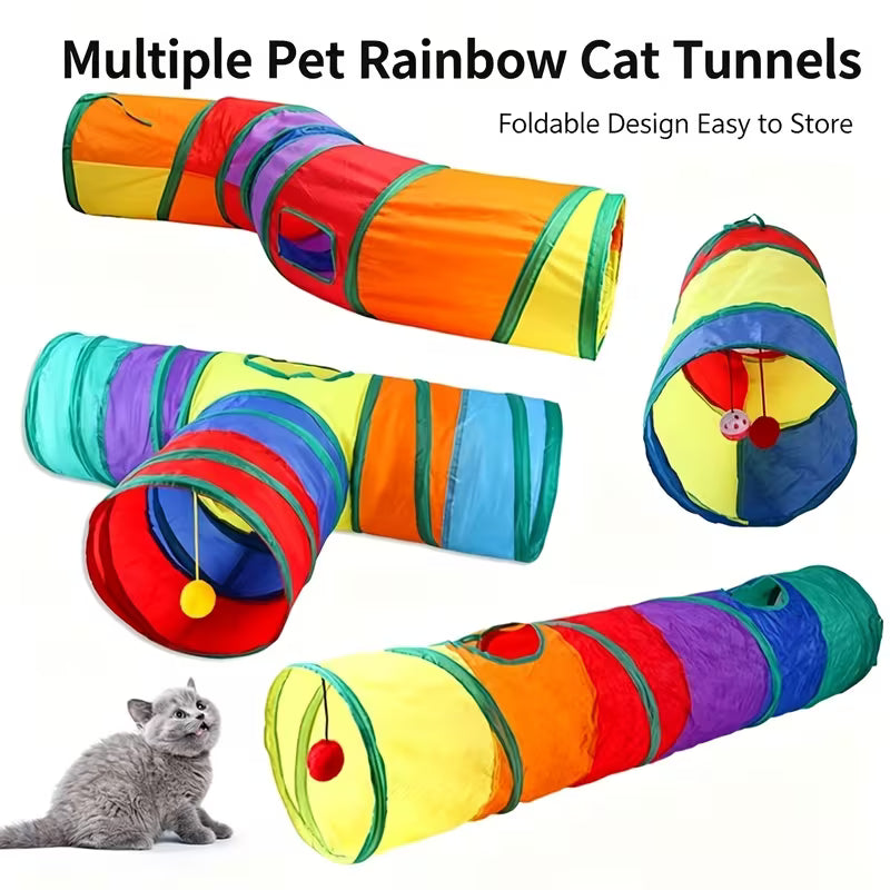 Cat Tunnel Toy, Foldable Cat Tunnel, Cat Burrowing