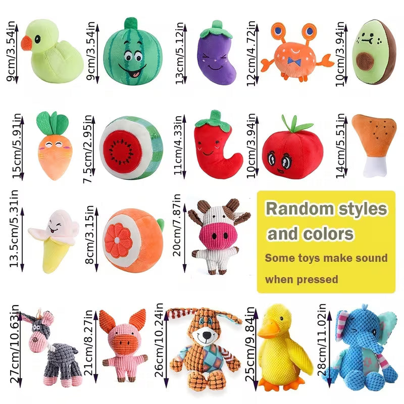 5/10 Random Style Dog Squeak Toy Set