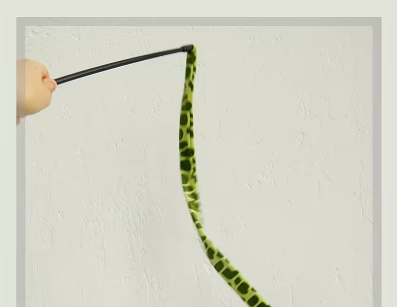 Extra Long 44-inch Cat Teaser - Paper Strip - Green, Green