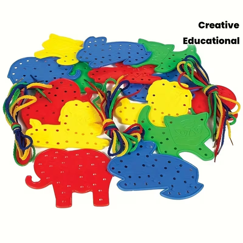 10-Piece Random Fun and Educational Handmade Threading Boards Random