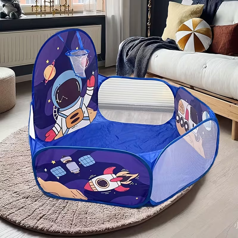 Navy Blue Hexagonal Space-themed Ball Pit Kids' Tent