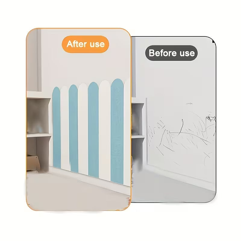 20pcs 3D Foam Wall Panels (23.62x5.87in), Thickened Foam Anti-Collision Wall Skirt
