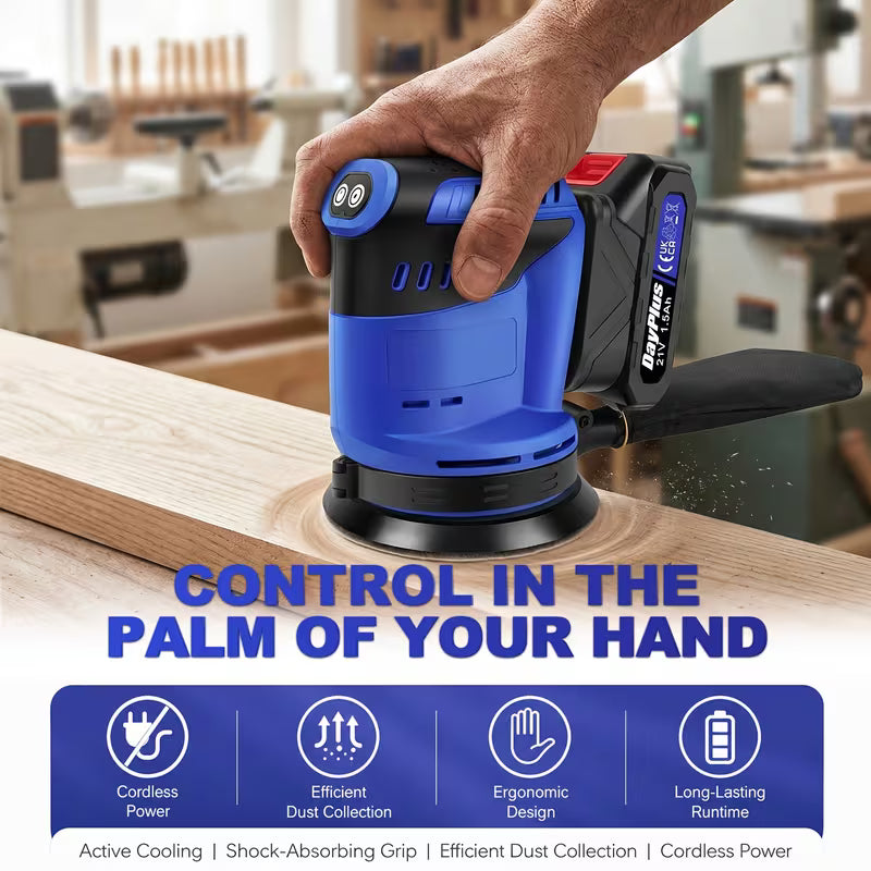 Cordless Dust-Free Handheld Circular Electric Sander