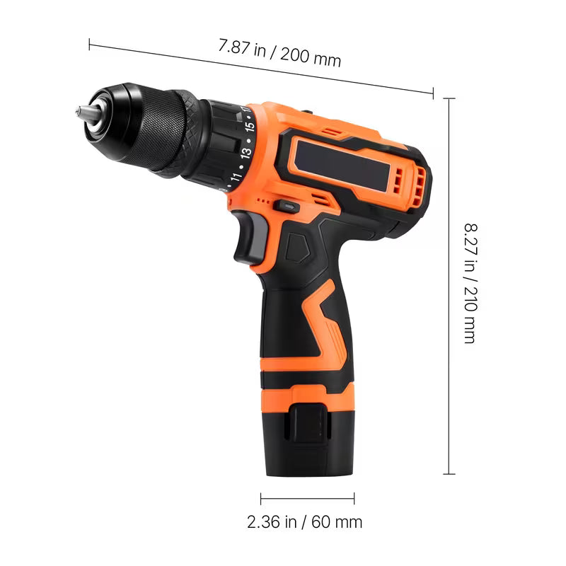 VEVOR Cordless Drill Driver 1/2 inch/3/8inch Metal Chuck Brushless Motor Dual-Speed