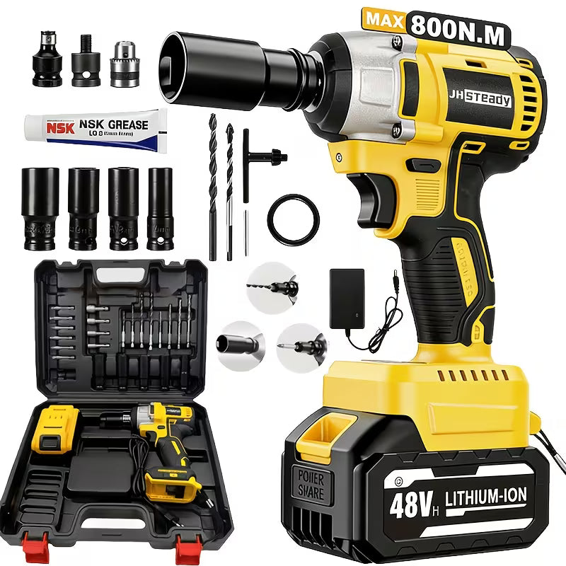 21V Cordless High Torque Impact Wrench, Wireless Drill Kit, 1942RPM Impact Driver