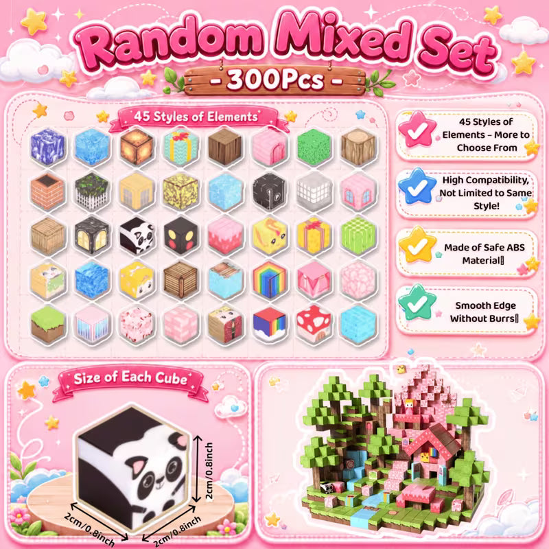 300-Piece Magnetic Building Blocks Set Approx 2cm