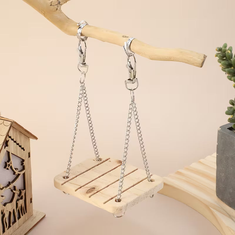 Hamster Toys, Wooden Swing, Wooden
