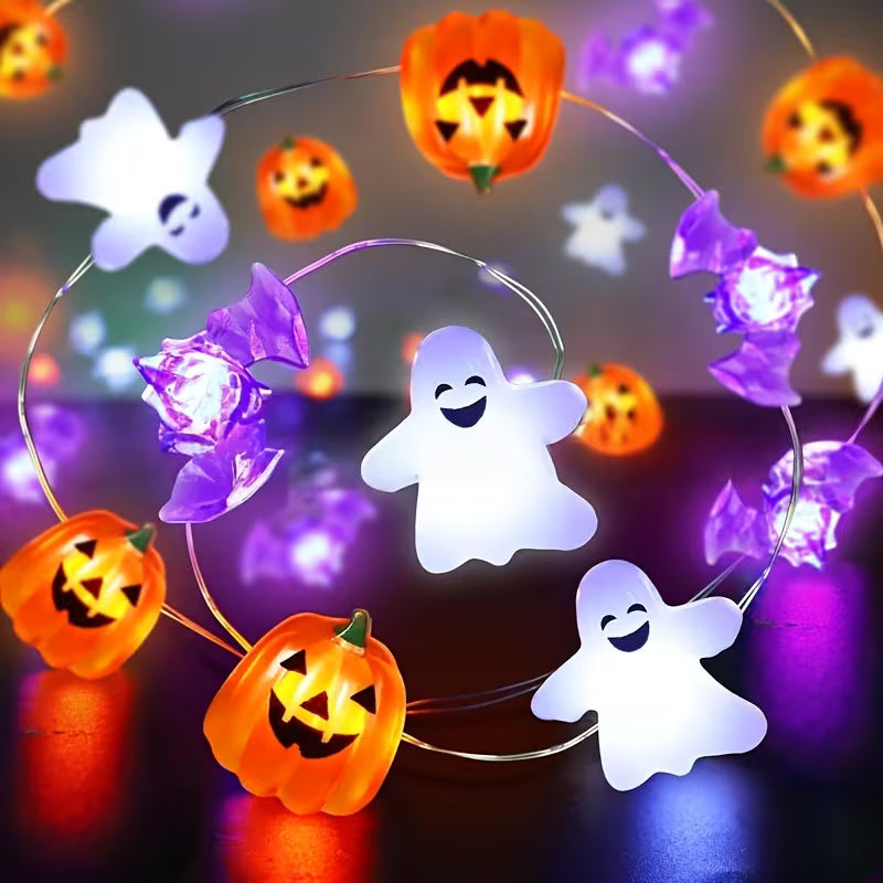 1pc 10/20LED Battery Operated for halloween Mixed Style Indoor String Lights, Battery Powered