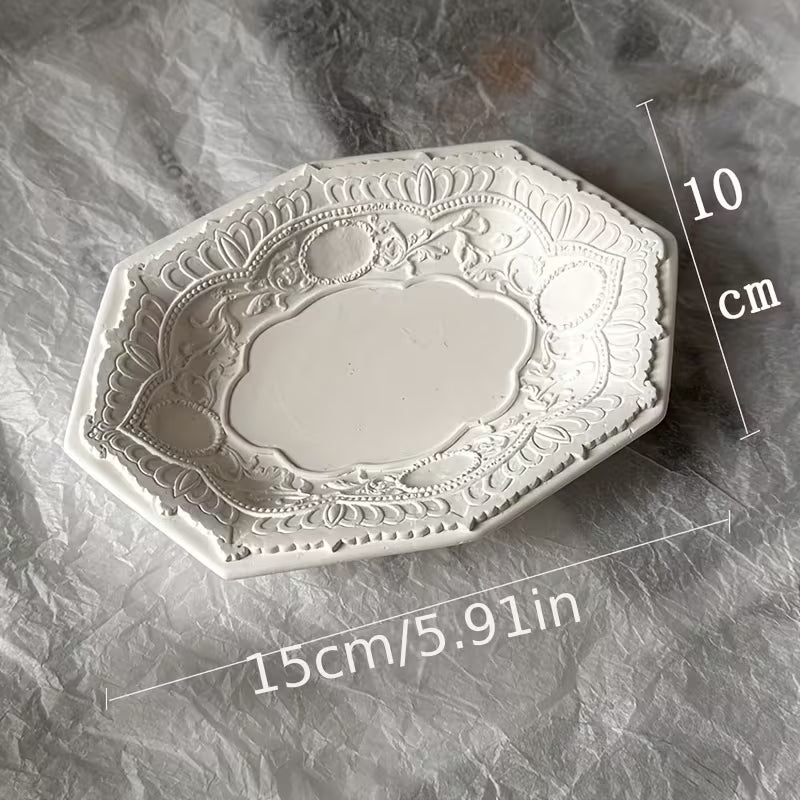Jewelry Display Tray Creative Styling Gypsum Relief Jewelry Ring Storage Tray European-Style