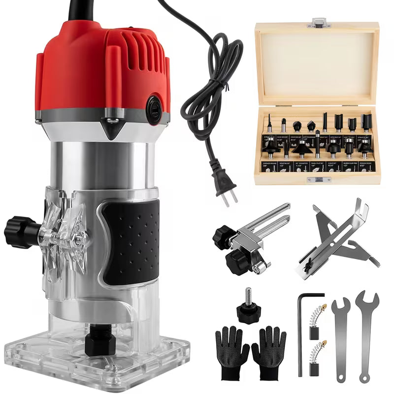 800W Compact Wood Router, 30000r/min Heavy-Duty Electric Wood Router
