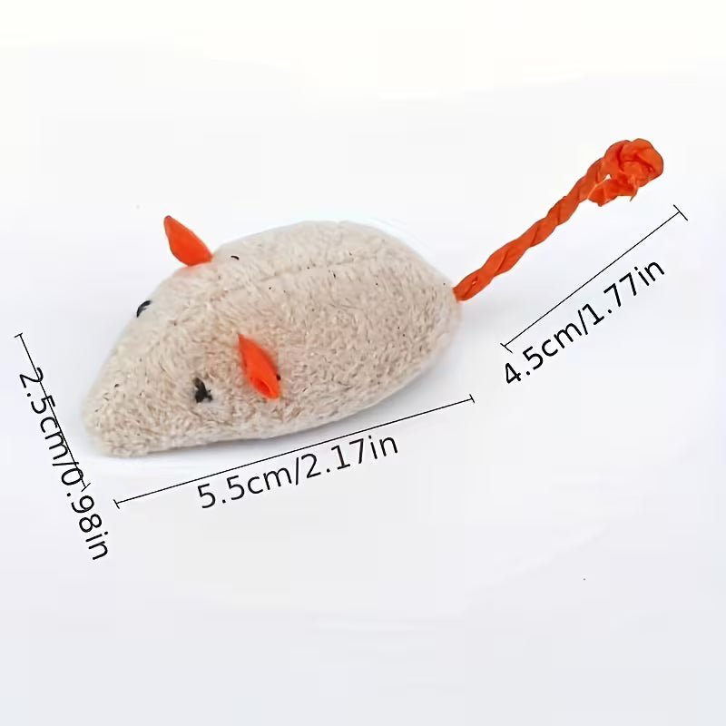 10pcs/20pcs Random Colors Realistic Plush Mouse Cat Toys - Assorted Set, Polyester, Random Color