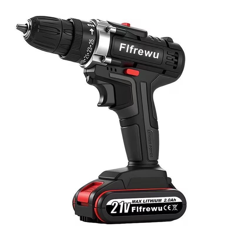 Renovation Special Cordless Drill, 21V 2.0Ah Battery, 2 Speed Transmission, Wood