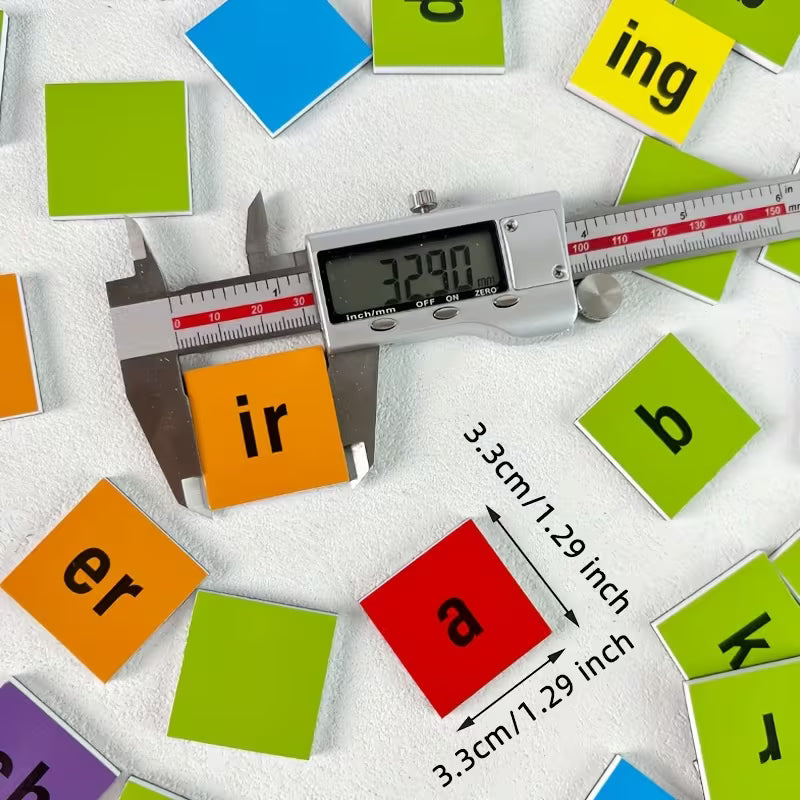 112-Piece Colorful Magnetic Phonics Tiles