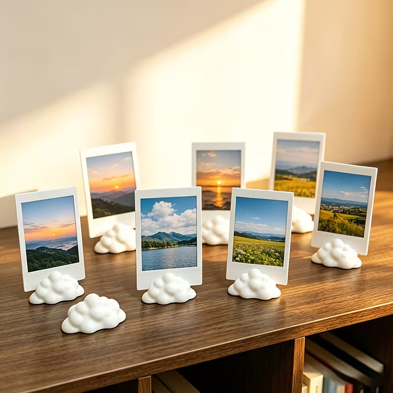 1/5pcs Photo Display Stand with Fluffy Clouds - Plastic Picture Frame for Rooms, Office, Cute