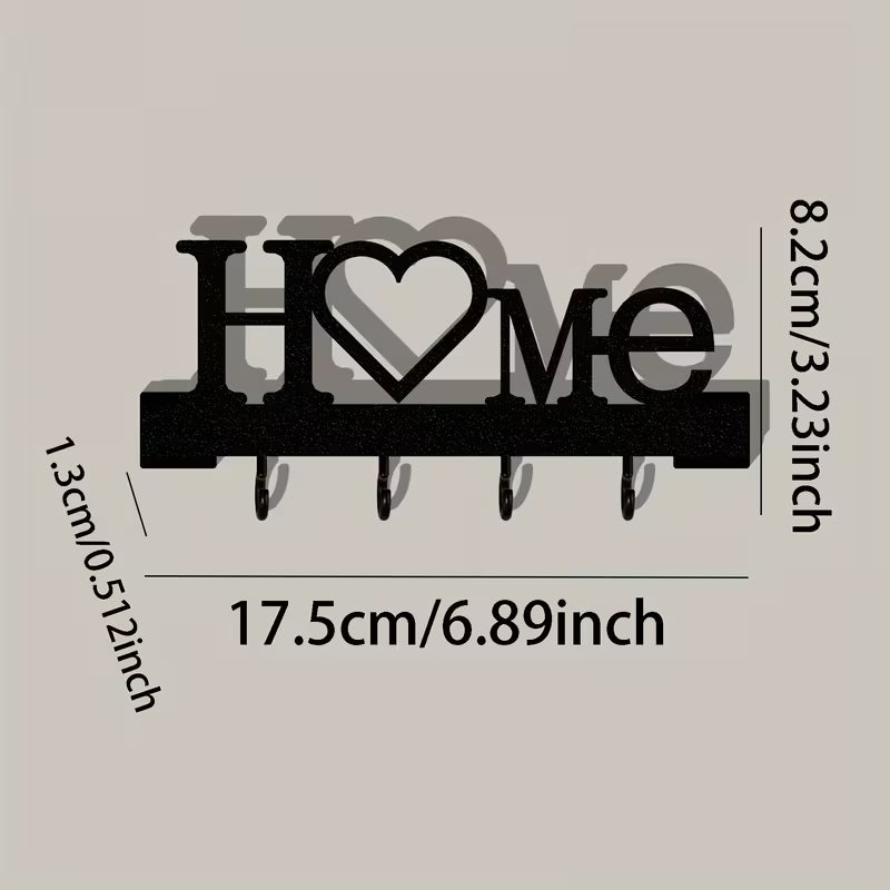 1pc Home Love Shape Key Hook Wall-Mounted Entrance Organizer with Hook, No Drilling Required