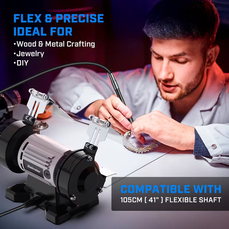 Bielmeier Bench Grinder 3", Rotary Tool with 110pcs Accessories