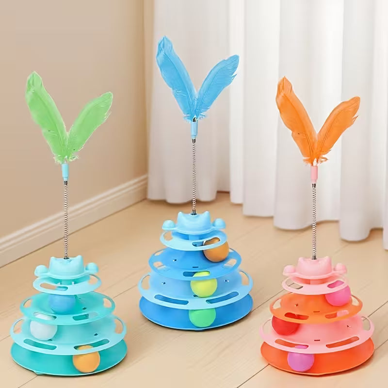 Cat Spinner Toy, Self-Entertainment Anti-Boredom Teaser Wand Set, Random Color