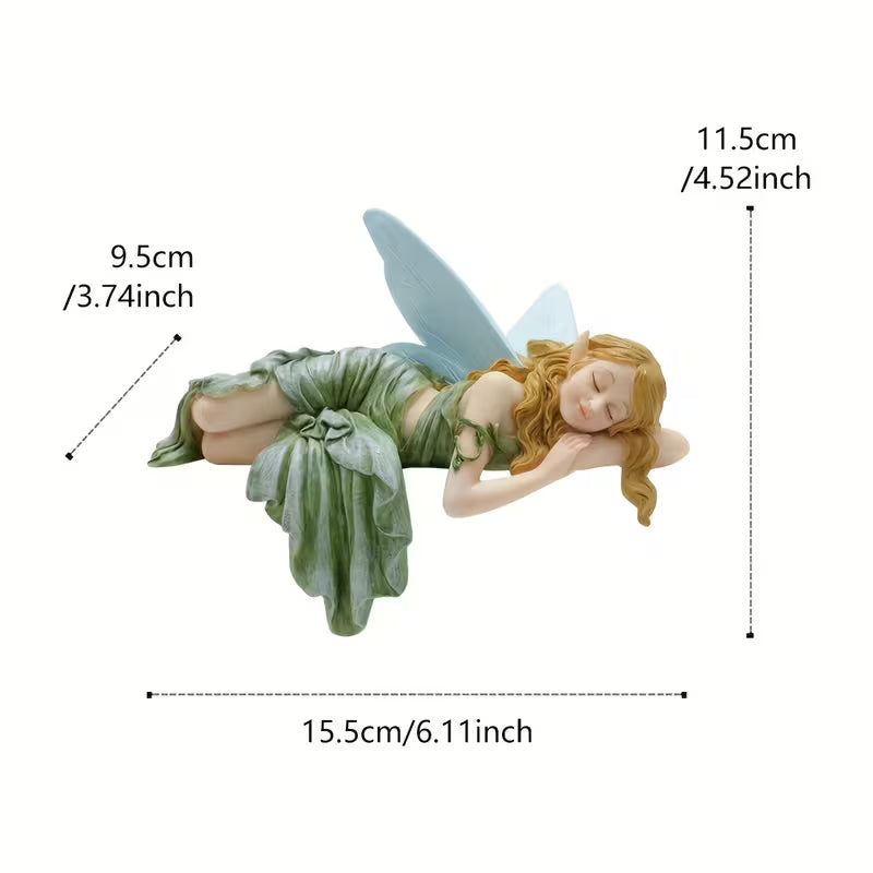 WEBETTER Miniature Fairy Statue - Resin Elf Figurine Set, Resin