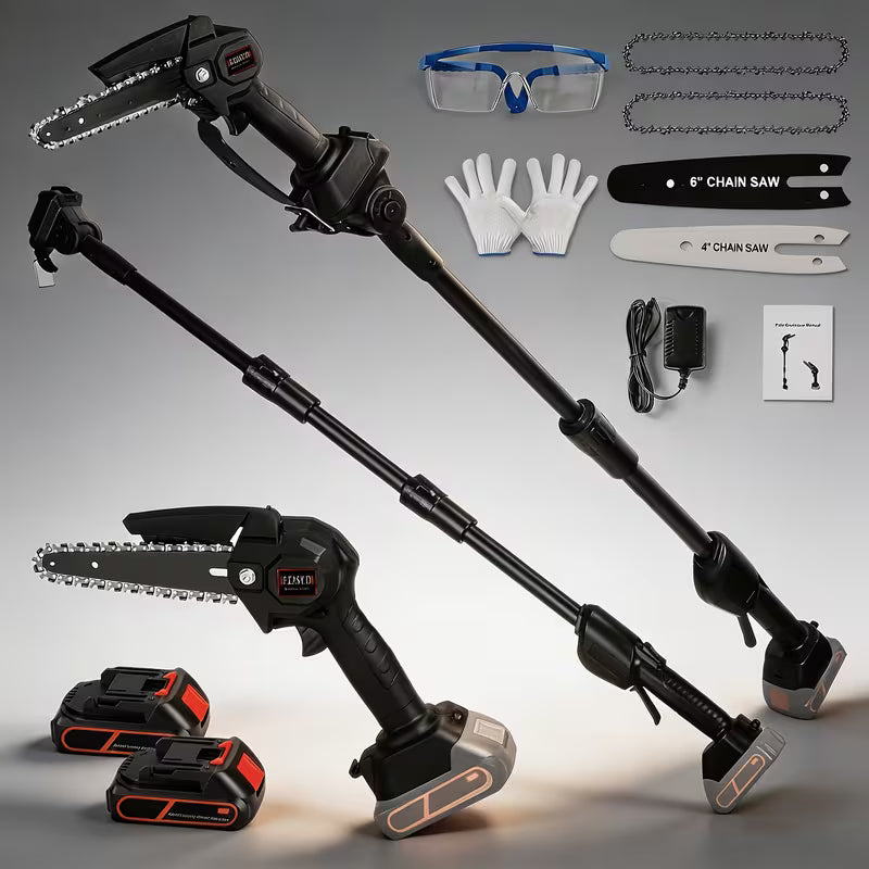 2-in-1 Cordless Electric Chainsaw | 4/6" Brushless 24V, Wood