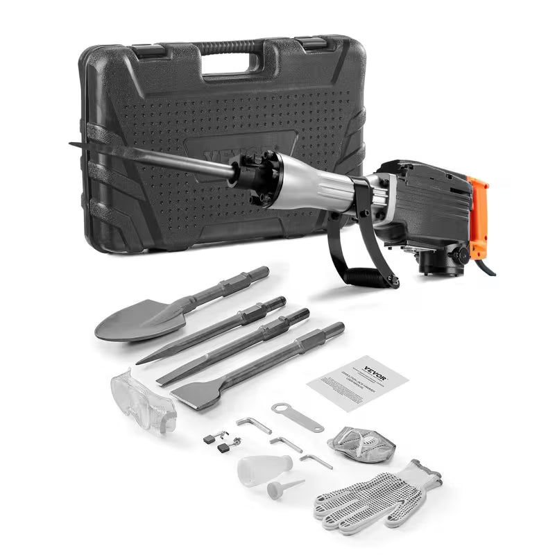 VEVOR Demolition Jack Hammer, 2200W Jack Hammer Concrete Breaker