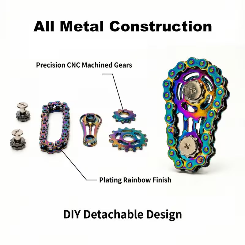 Bike Chain Fidget Spinner Stainless Steel