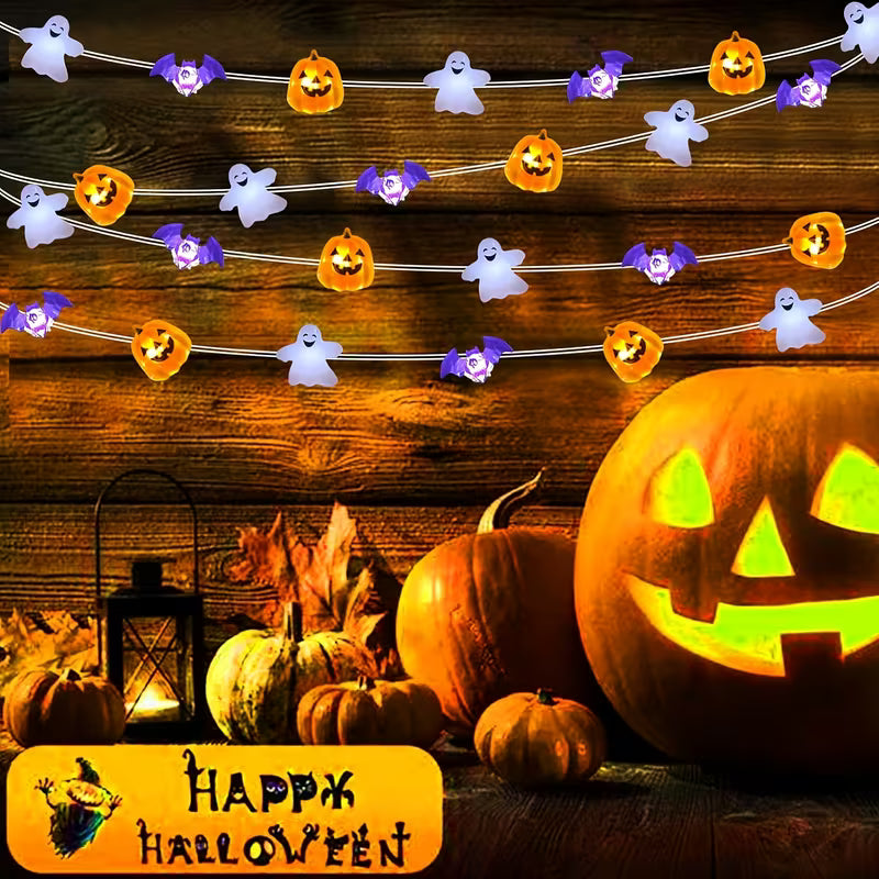 1pc 10/20LED Battery Operated for halloween Mixed Style Indoor String Lights, Battery Powered
