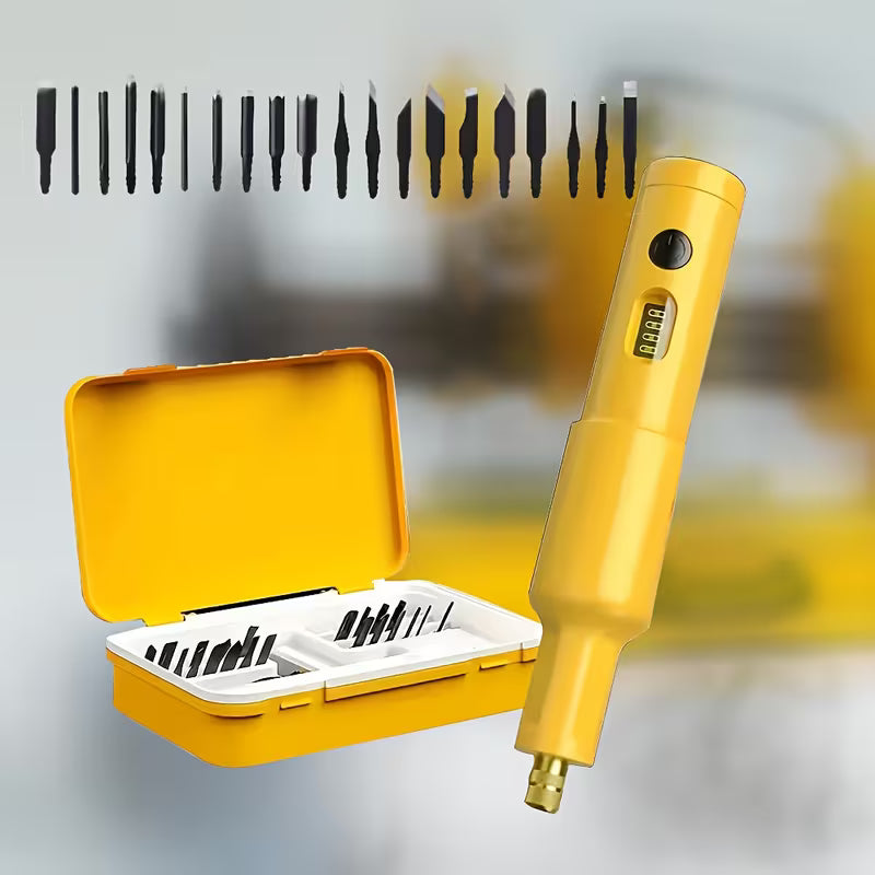 Electric Wood Chisel Carving Tool Electric Woodworking Carving Chisel Tools with 20 Blades