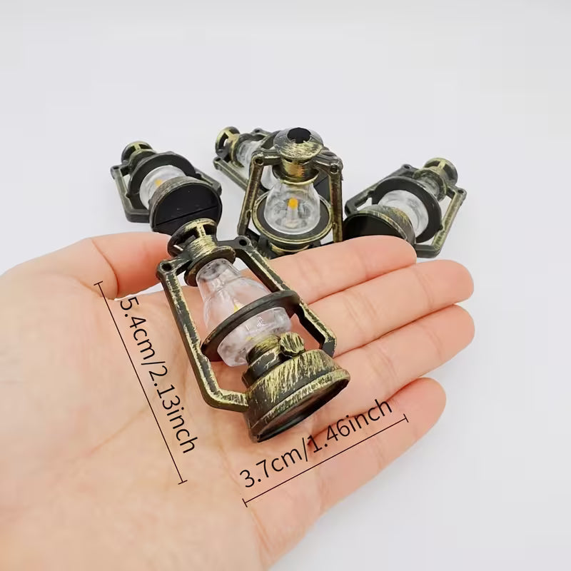 12pcs Mini Oil Lamp Decorations, Fairy Garden Accessories, Home Decor Mini Coal Oil Lamps
